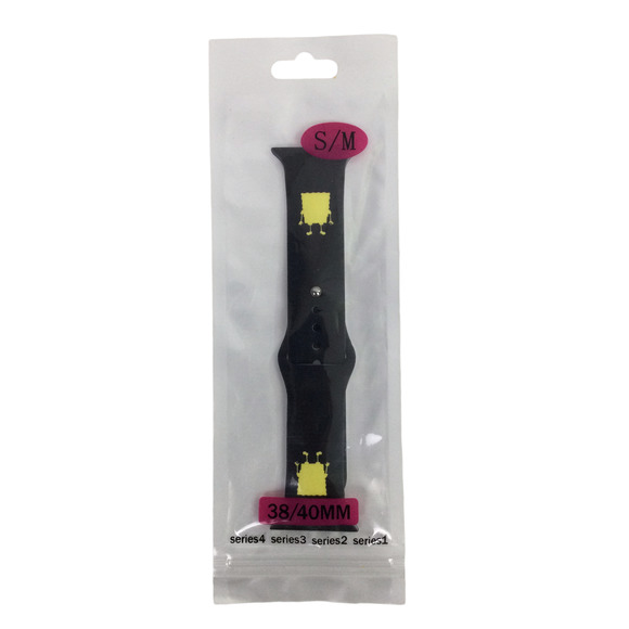 Spongebob Black Smart Watch Silicone Adjustable Watch Band S/M 38/40mm - Picture 1 of 6